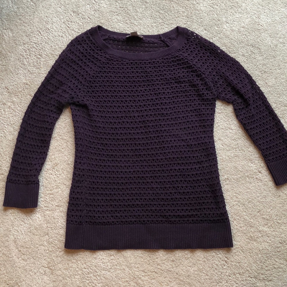 LOFT crochet knit sweater size small